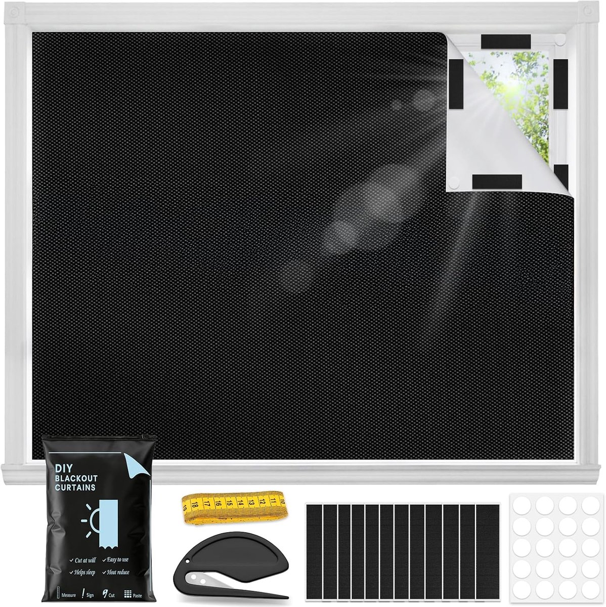 SnelShoppen - Verduisteringsrolgordijn 300x145 cm - 100% Verduistering - Zilveren Coating - Ideaal voor Thuis, Kamers, Feest, Camping