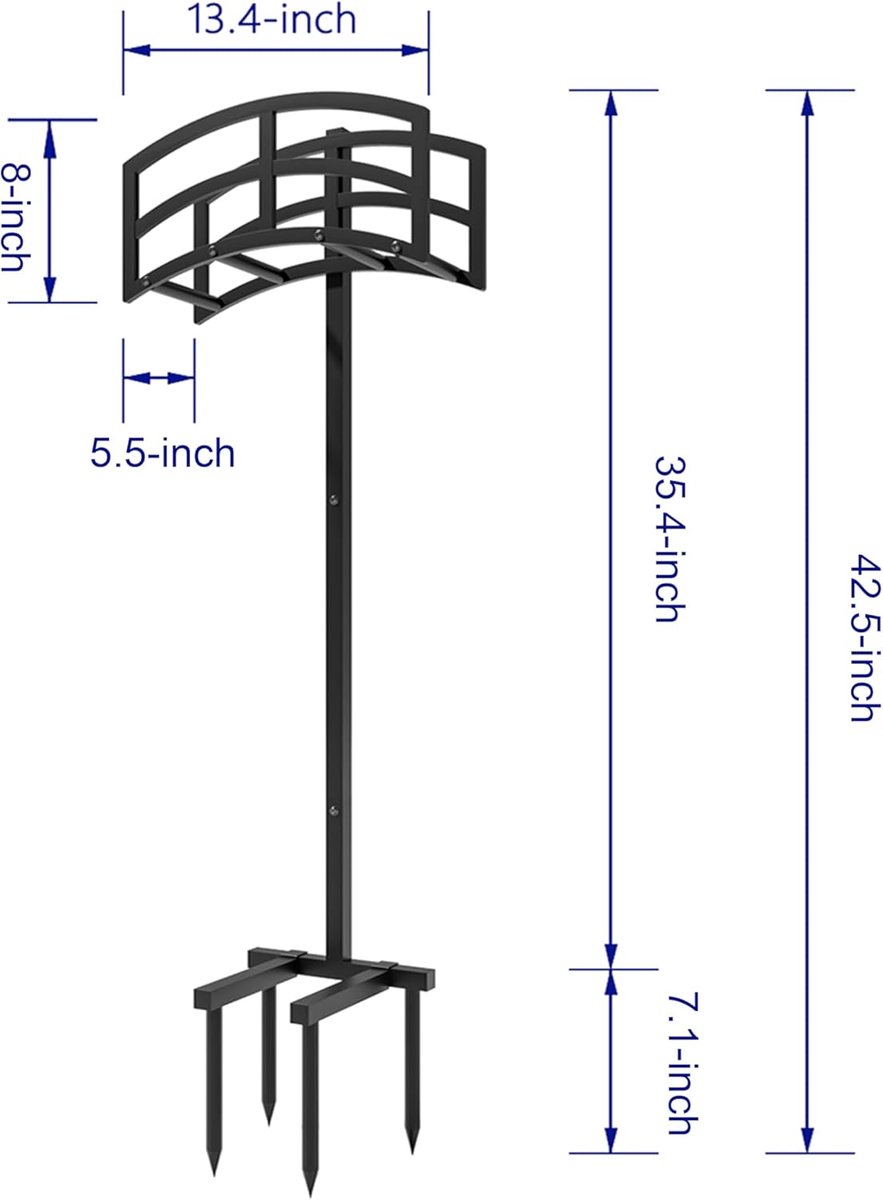 SnelShoppen - Vrijstaande Tuinslanghouder Hanger, Zware Metalen Waterslanghouder voor 45 m Slang, Zwart, Perfect voor Tuin, Terras en Gazon