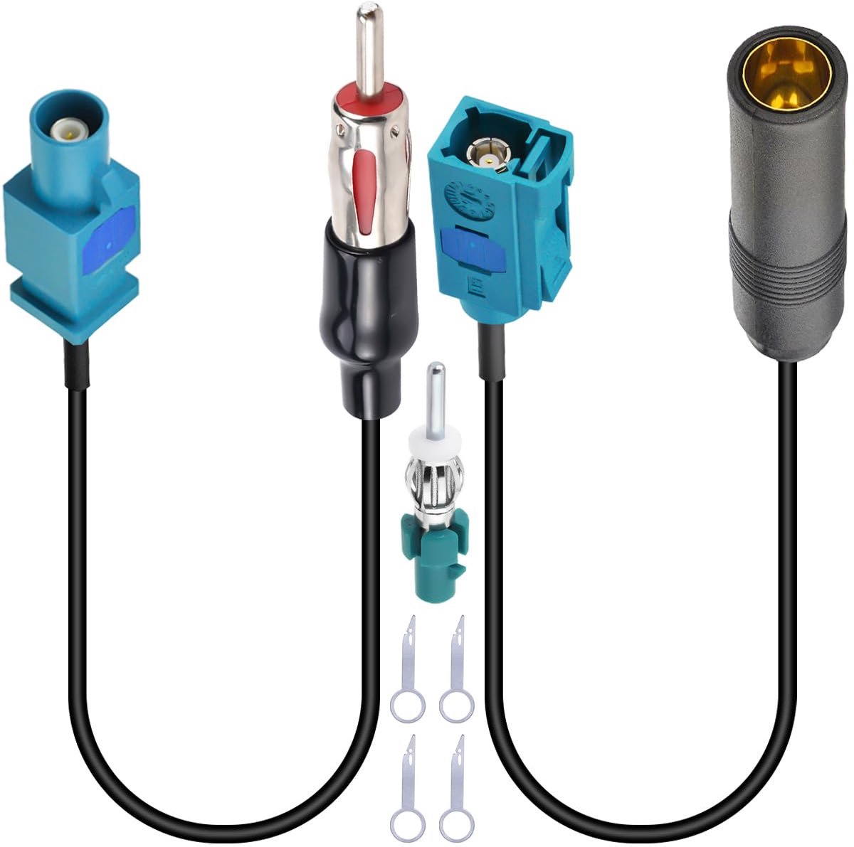 SnelShoppen - Fakra Z Mannelijk naar DIN Antenne-Adapter, Universele Aansluitkabel voor Voertuigen, FM-Radio, AM, DAB, HD-Autoradio, Multimedia-Ontvan
