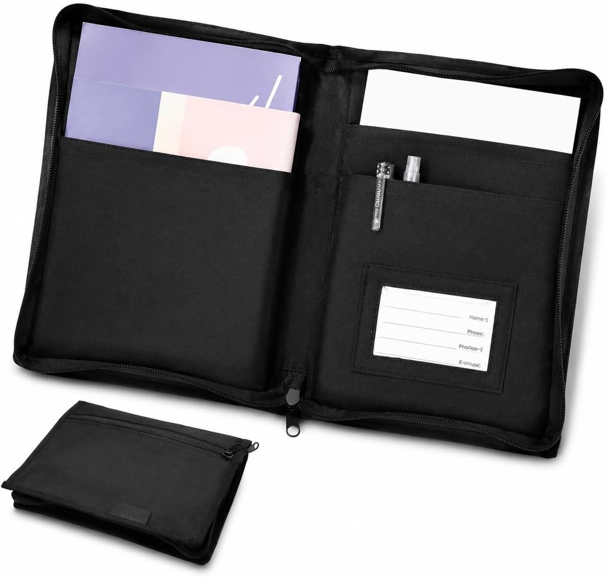 SnelShoppen - Draagbare Auto-Documentenhouder met Ritssluiting - Organizer voor Kentekenbewijzen, Documenten, Accessoires - Lichtgewicht 600D Polyeste