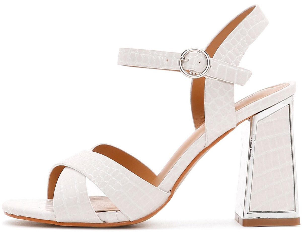 DERIMOD Sandalen Met Hoge Hak Imitation Leren High Heel Sandalen