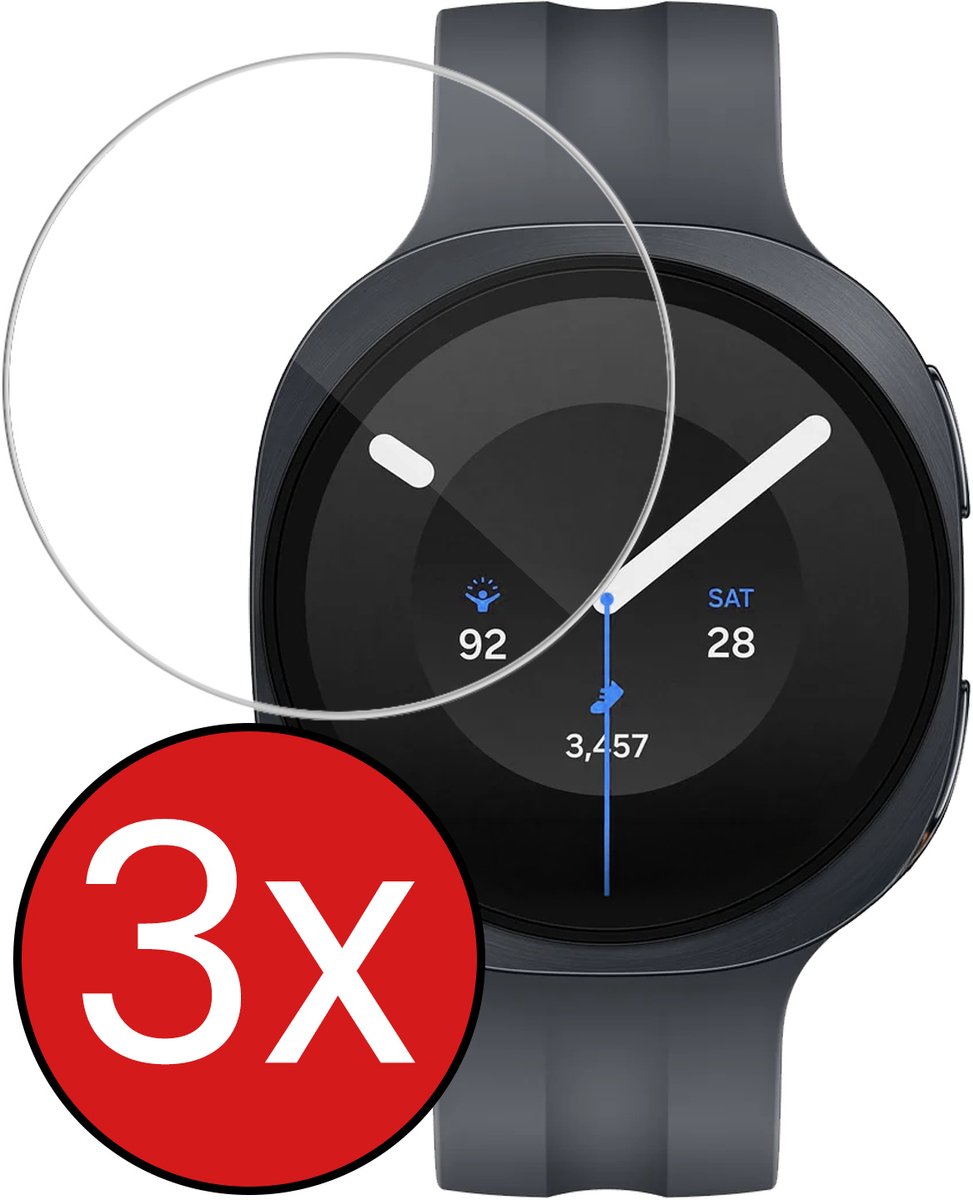 Screenprotector - 3 Stuks - Geschikt voor Samsung Galaxy Watch 9 (40 mm) - Sterk & Shockproof - Tempered Glass - Gehard Glas - Beschermglas Screen Cover - Bescherm Protector voor Smartwatch