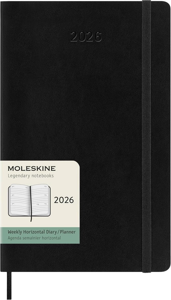 SnelShoppen - Agenda 2026 Semana Horizontal A5 Zwart Softcover, Notitieboek voor Planning, Creatief Schrijven, Professioneel en Persoonlijk Gebruik, I