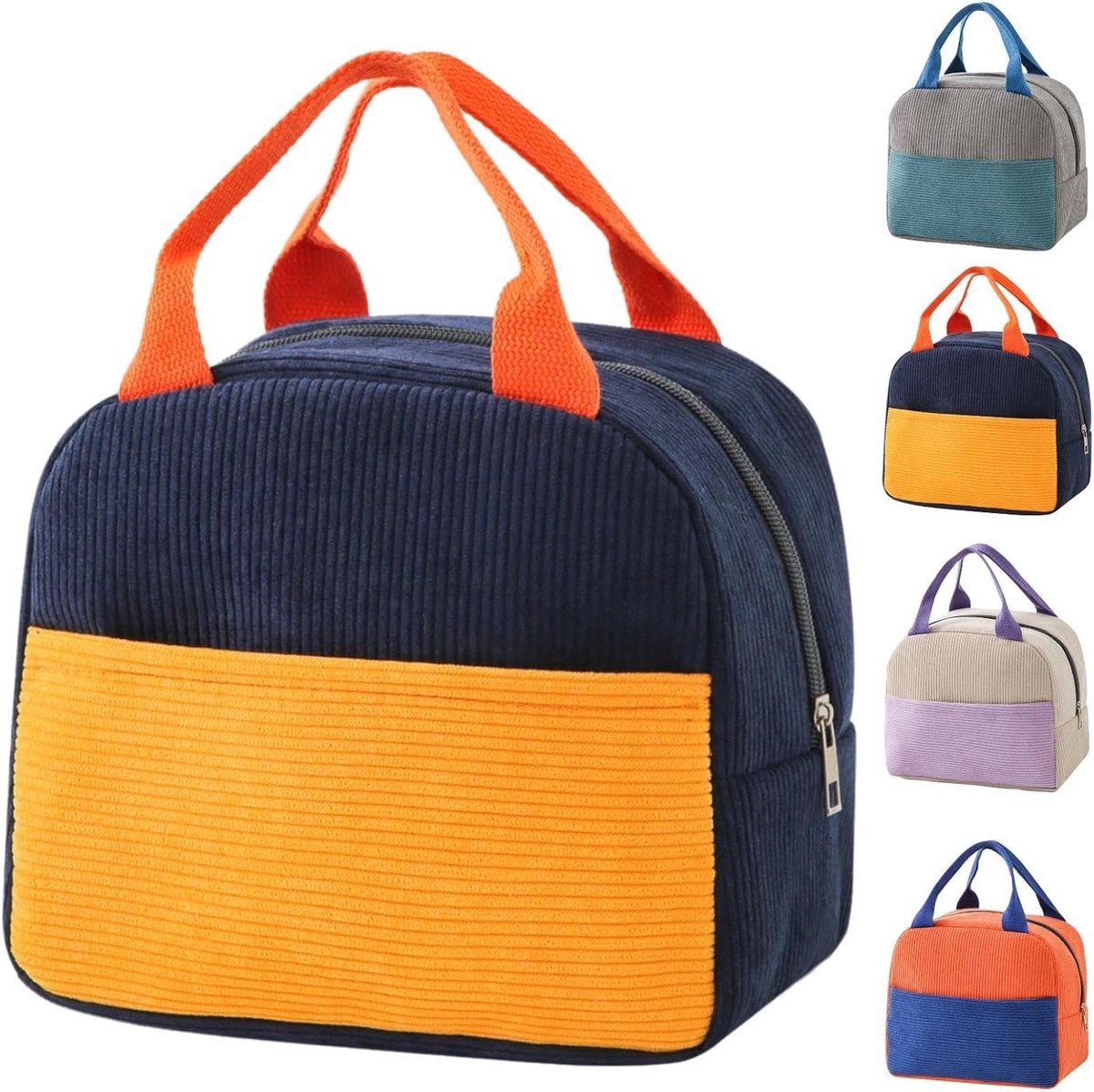 Lunchtas herbruikbaar - lekvrije koeltas - lichtgewicht blauw geel - ideaal voor kantoor - ShopVlot