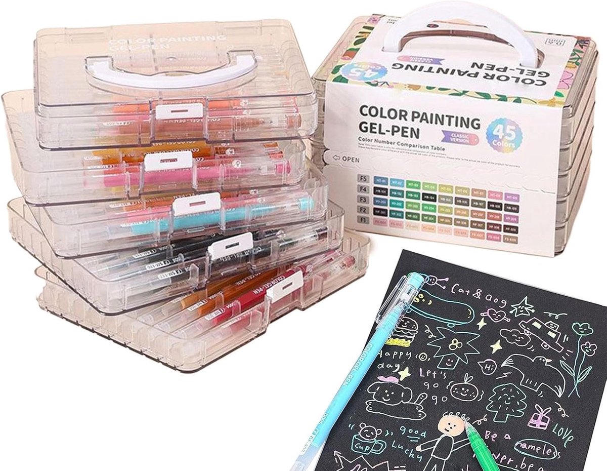 Thijox - Gelpennen Set - Kleurrijke Markeerstiften - Gekleurde Gelpennen en Verfmarkers voor Kinderen en Volwassenen - Ideaal voor Tekenen, Scrapbooki
