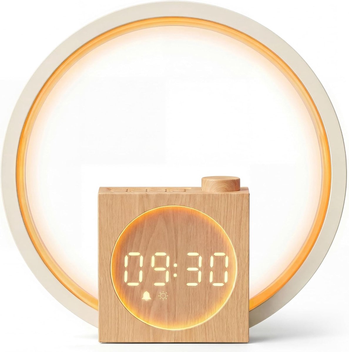 Thijox - Daglichtwekker met Touch-bediening, 12 Lichtmodi, 20-traps Dimbaar, 30 Rustgevende Geluiden, Snooze Functie, Zonsopgangwekker met USB-Oplaadf