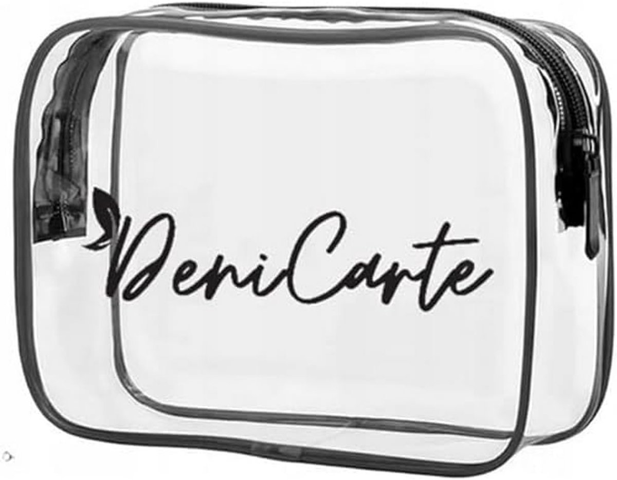 Thijox - Deni Carte reistas voor vliegtuigen, ruime waterdichte pvc toilettas, doorzichtig, cosmetica tasje voor reizen, zwembad, sport, vierkant, duu