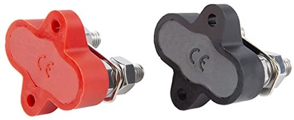 Pakket van 4 Busbar Klemmen Universele Accu Terminal Blok 12-48V DC Busbar Bouten Verbinding M8 Accu Klemmen voor Auto, Vrachtwagen, Personenauto en Boot