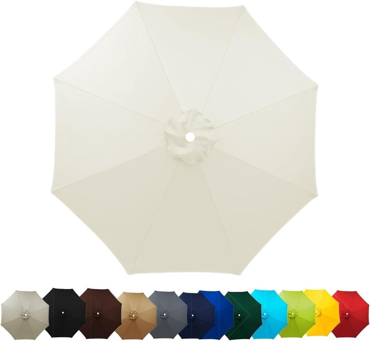 Parasol Vervangingsluifel - Tuinparasol Doek - Terras Beschermen - Waterdicht Polyester - 3.0 Meter - Beige