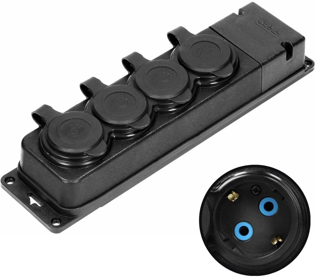 CLGP® Buitenstopcontact Waterdicht - Tuinstopcontact - Stekkerdoos Buiten - Weerbestendig - Zwart
