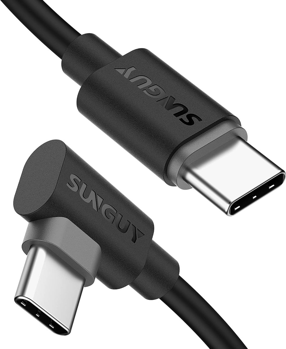 SnelShoppen - USB-C naar USB-C Kabel 0.3M 60W Snelladen 90 Graden Hoek Stekker Voor Laptop Smartphone, MacBook, iPad, Galaxy, Huawei
