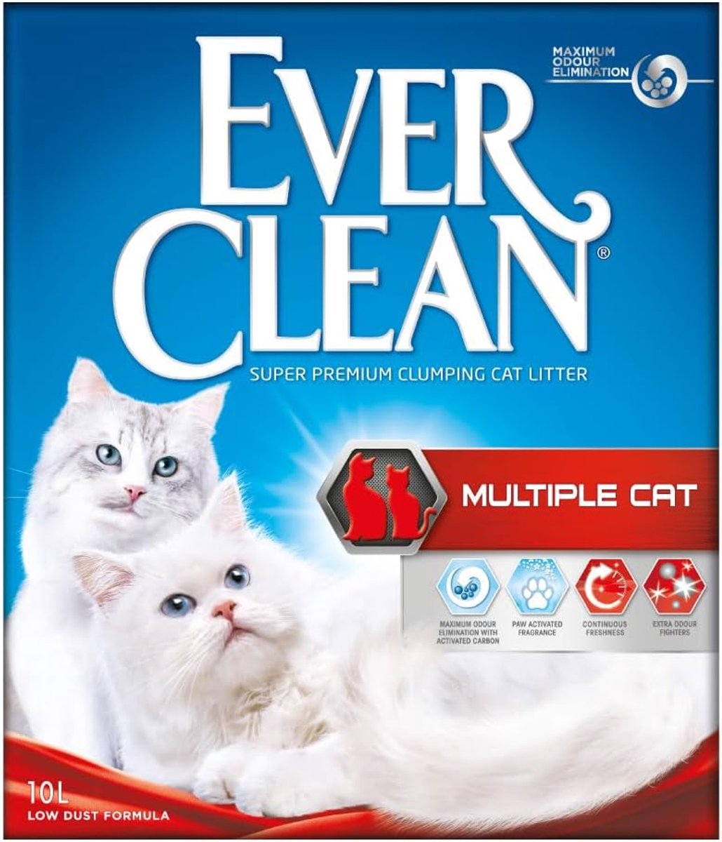 Thijox - Ever Clean Kattenbakvulling voor Meerdere Katten, Geparfumeerd, Langdurige Frisheid, Onovertroffen Klontersterkte, 10L