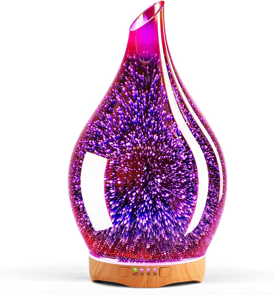 SnelShoppen - Porseme Aroma Diffuser 280ml - 3D Ultrasonic Humidifier met 7 Kleurveranderende LEDs - BPA Vrij voor Thuis, Yoga, Spa - Stil met Timer (