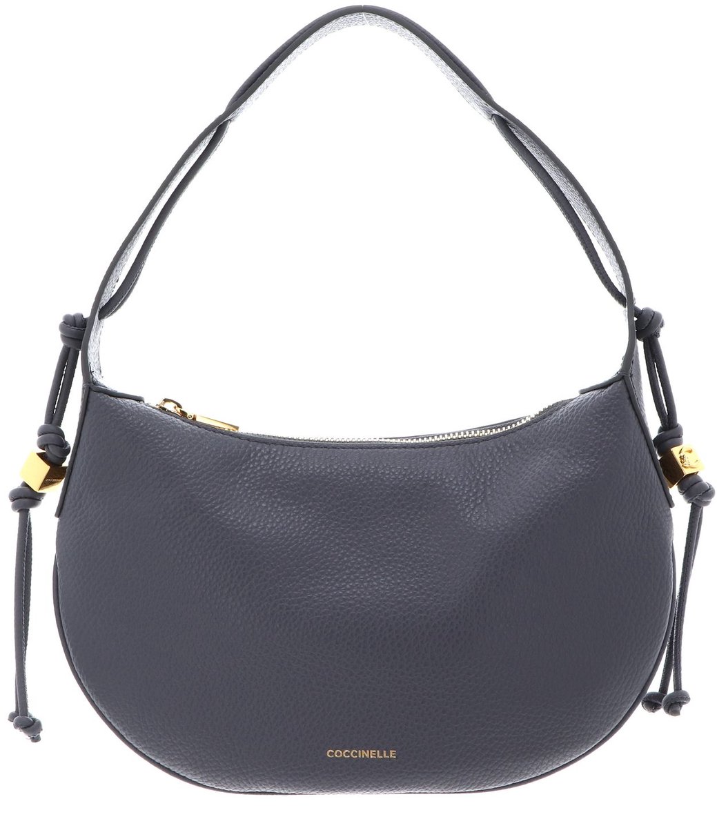 COCCINELLE Leren handtas schoudertas Thess Handbag Grained Leather Stove blauwgrijs