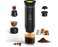 Draagbare Koffiemaker - Espressomachine Reis - Koffie Onderweg - Zelfverwarmend USB-C - 80ml Tank - Zwart