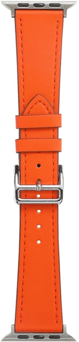Enkele ronde microfiber lederen horlogeband voor Apple Watch Series 7 41 mm / 6 & SE & 5 & 4 40 mm / 3 & 2 & 1 38 mm (oranje)