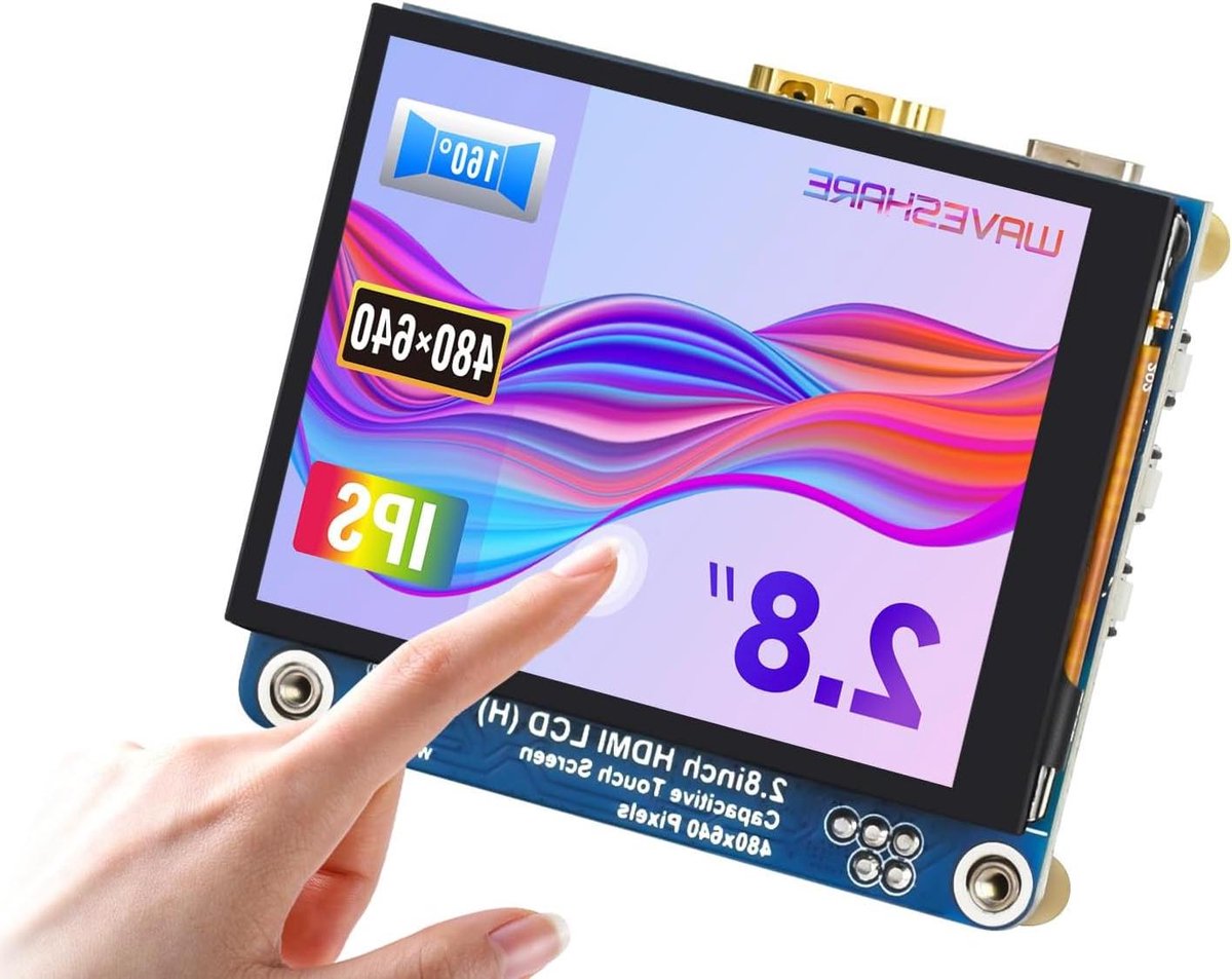 HDMI LCD Scherm - Klein Display - Projecten Uitbreiden - IPS Technologie - 2.8 Inch - Zwart