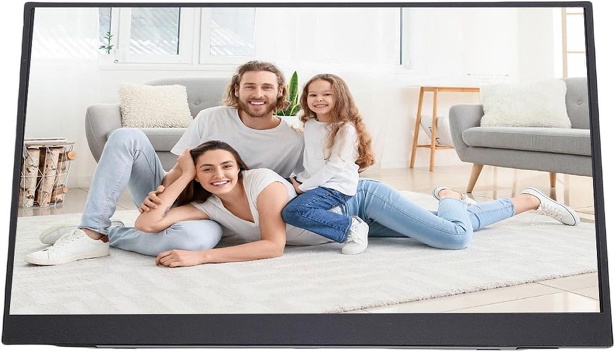 Draagbaar Scherm - Extern Display - Productief Werken - Draadloze Connectiviteit - 156 Inch HD - Zwart