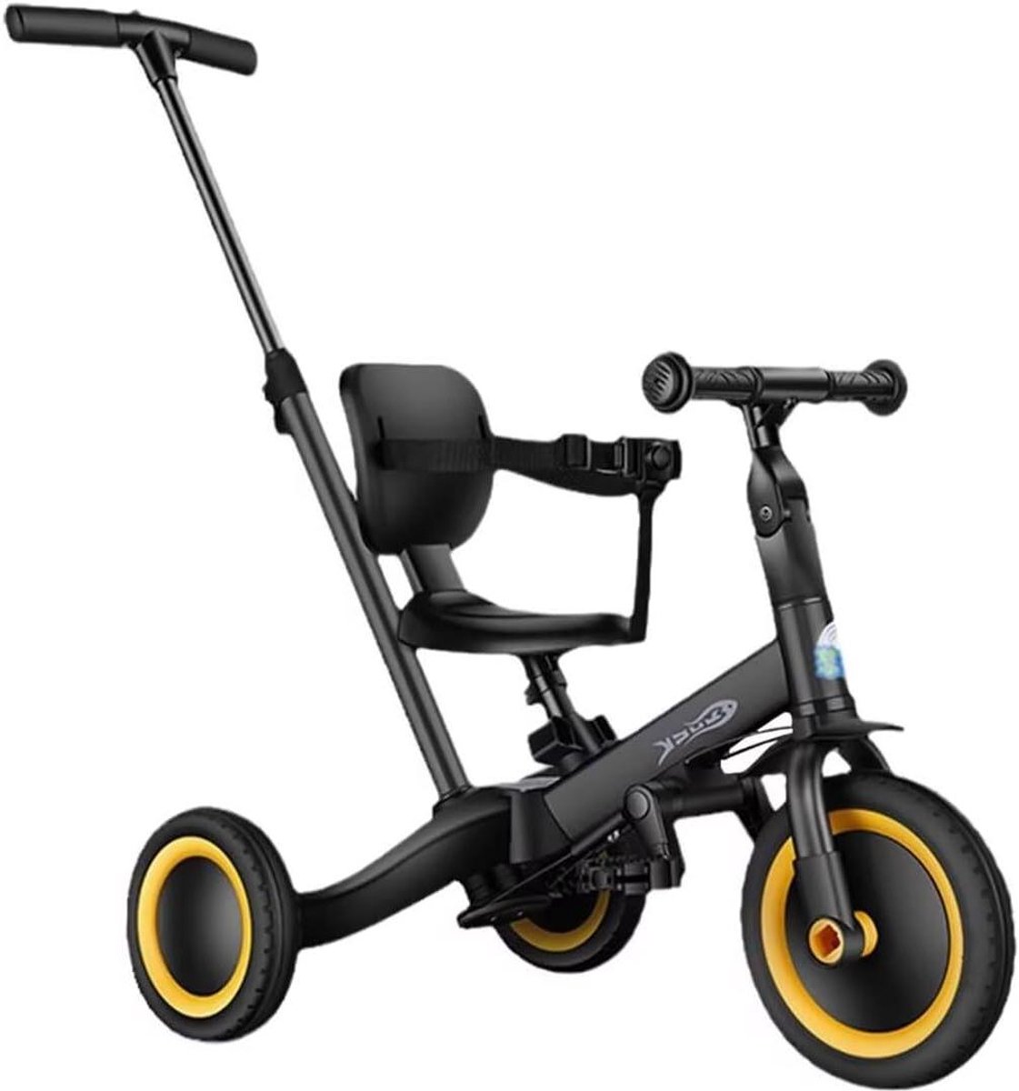 Kinder driewieler - Loopfiets buggy - Buiten spelen - Verstelbaar en opvouwbaar - 68 cm lengte - Blauw