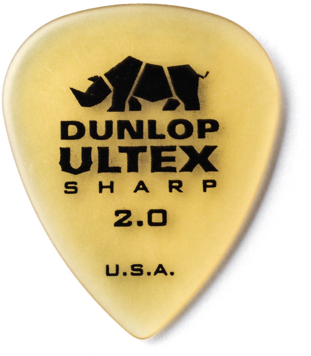 Dunlop 433P200 Ultex Sharp Pick 2.0 mm plectrumset (6 stuks)