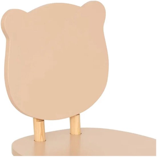 Atmosphera Kinder stoeltje Beertje - 2x - naturel - hout - D26 x H49 cm - bijzet stoeltjes van Atmosphera — afbeelding 5