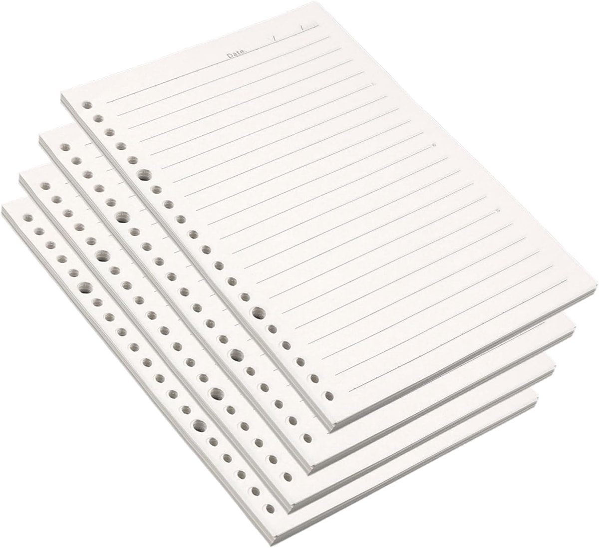 SnelShoppen - Navulpapier A5, 4 Verpakkingen Ringbandinserts, Gelinieerd, 240 Vellen, 20 Gaten, Notitiepapier, Navulvellen voor Notitieboek, Dagboek,