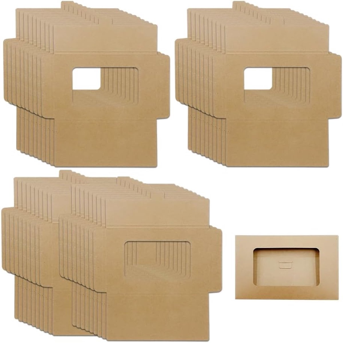 SnelShoppen - 40 Stuks Ansichtkaarthouder Kraftpapier, Vintage Briefkaartver Enveloppen, Pocket Sleeve voor Kunstwerken, Foto's, Ansichtkaartenopslag,