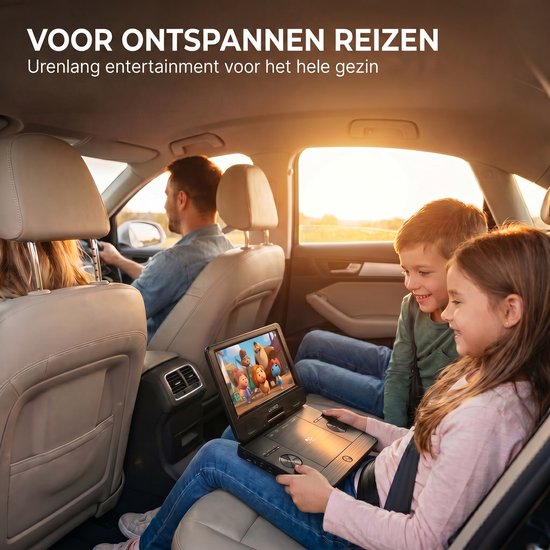 Lenco Draagbare DVD Speler BRP-1150BK - 11.5 inch scherm - Draaibaar - Oplaadbare Accu en 12V stroomkabel - Zwart van Lenco — afbeelding 2
