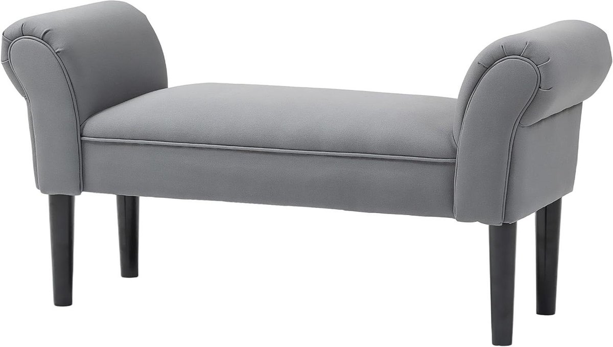 Gepolsterde Zitbank - Bankje Hal - Extra Zitplaats - Dikke Comfortabele Zitting - 102 x 36 cm - Donkergrijs