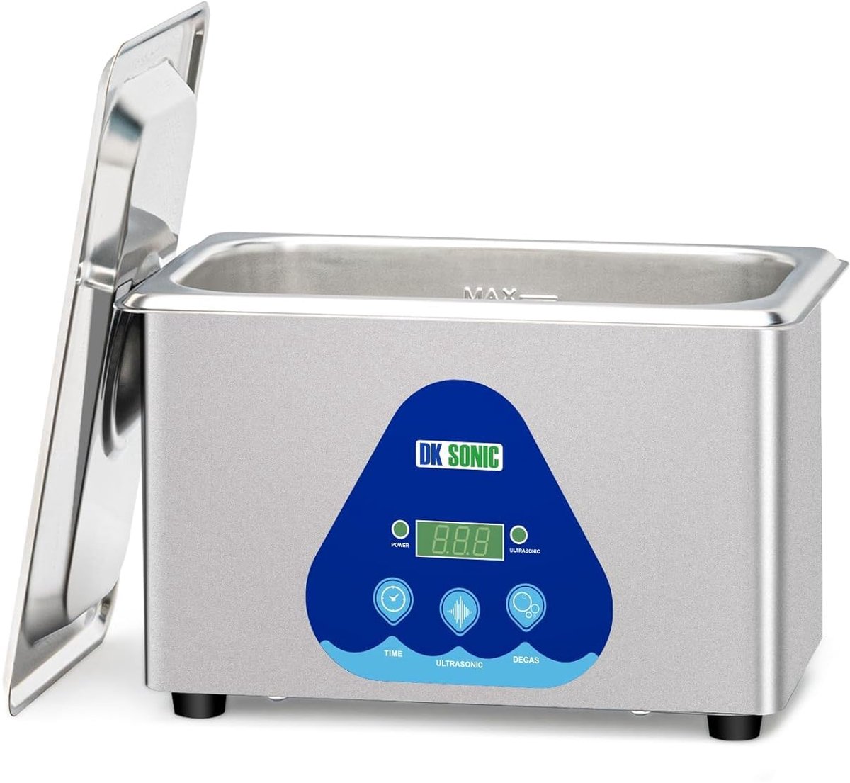 SnelShoppen - Ultrasonic Cleaner 900ML RVS, 35W Geluidsreinigingsapparaat met Digitale Timer voor Sieraden, Brillen, Munten (Inclusief Mandje)