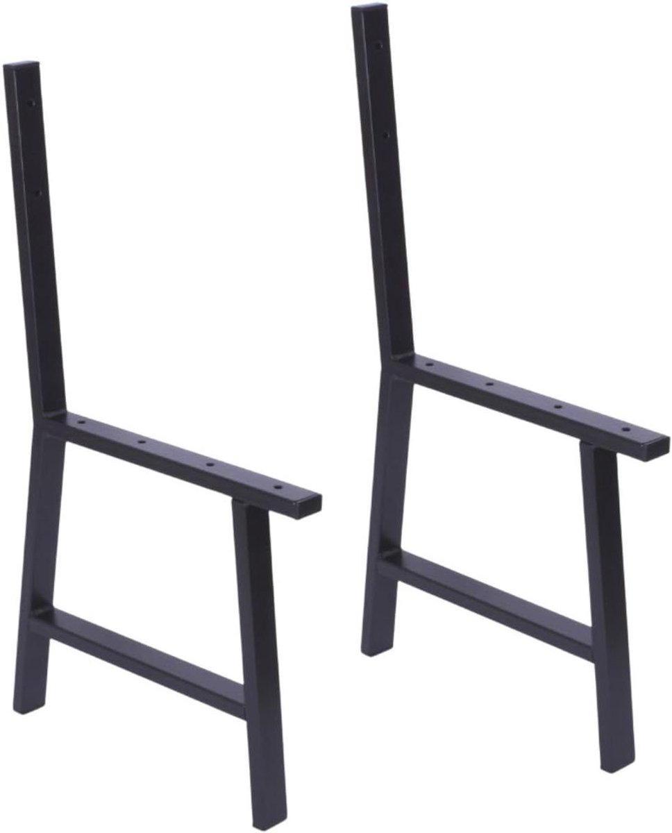 Bankpoten Set - Bankframe Staal - Buiten Ontspannen - Dikwandig Profiel - Hoogte 775 cm - Mat Zwart