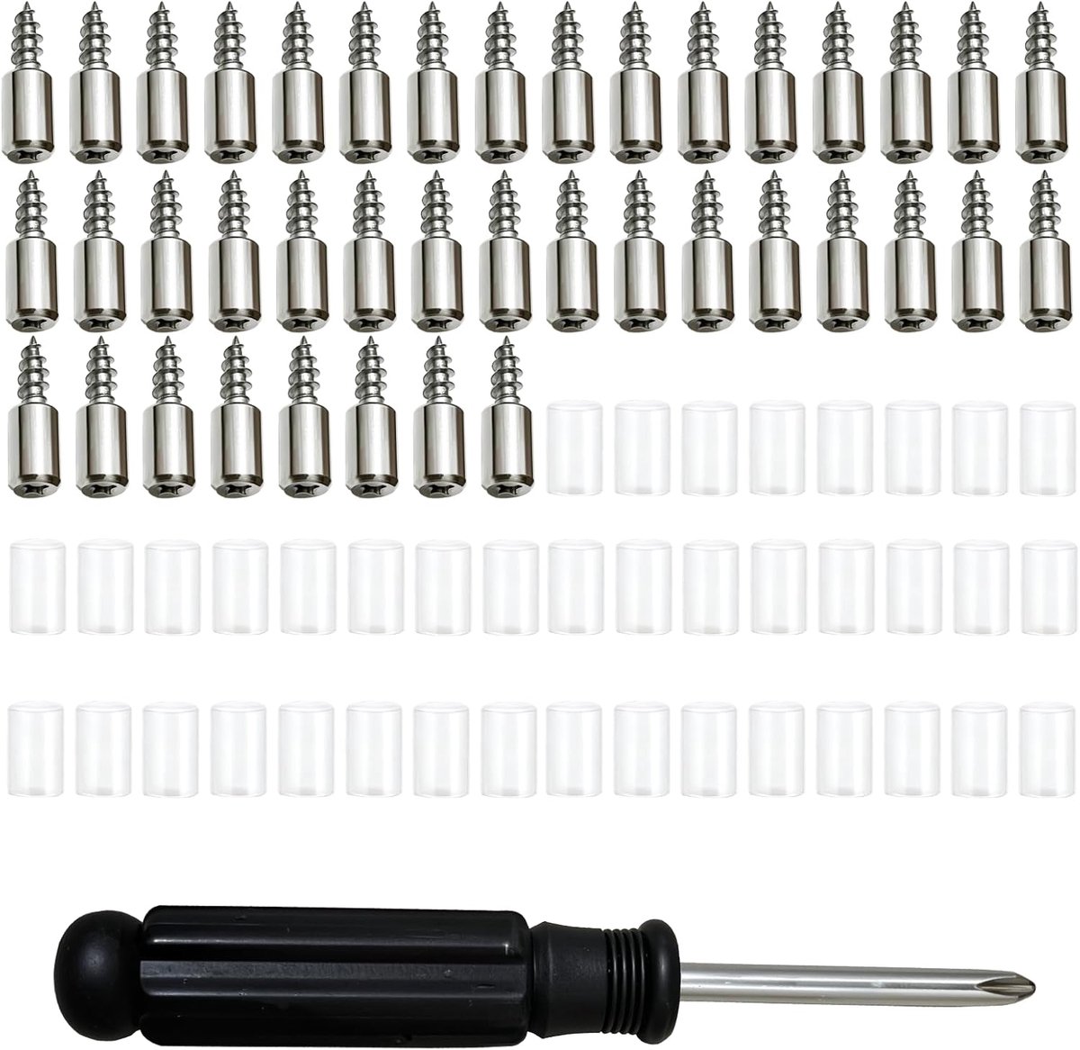 SnelShoppen - 80 Stuks Plankdragers met Rubberen Bescherming en Zelftappende Schroef, Inclusief Schroevendraaier, Plankhouders voor Meubels, Kasten en