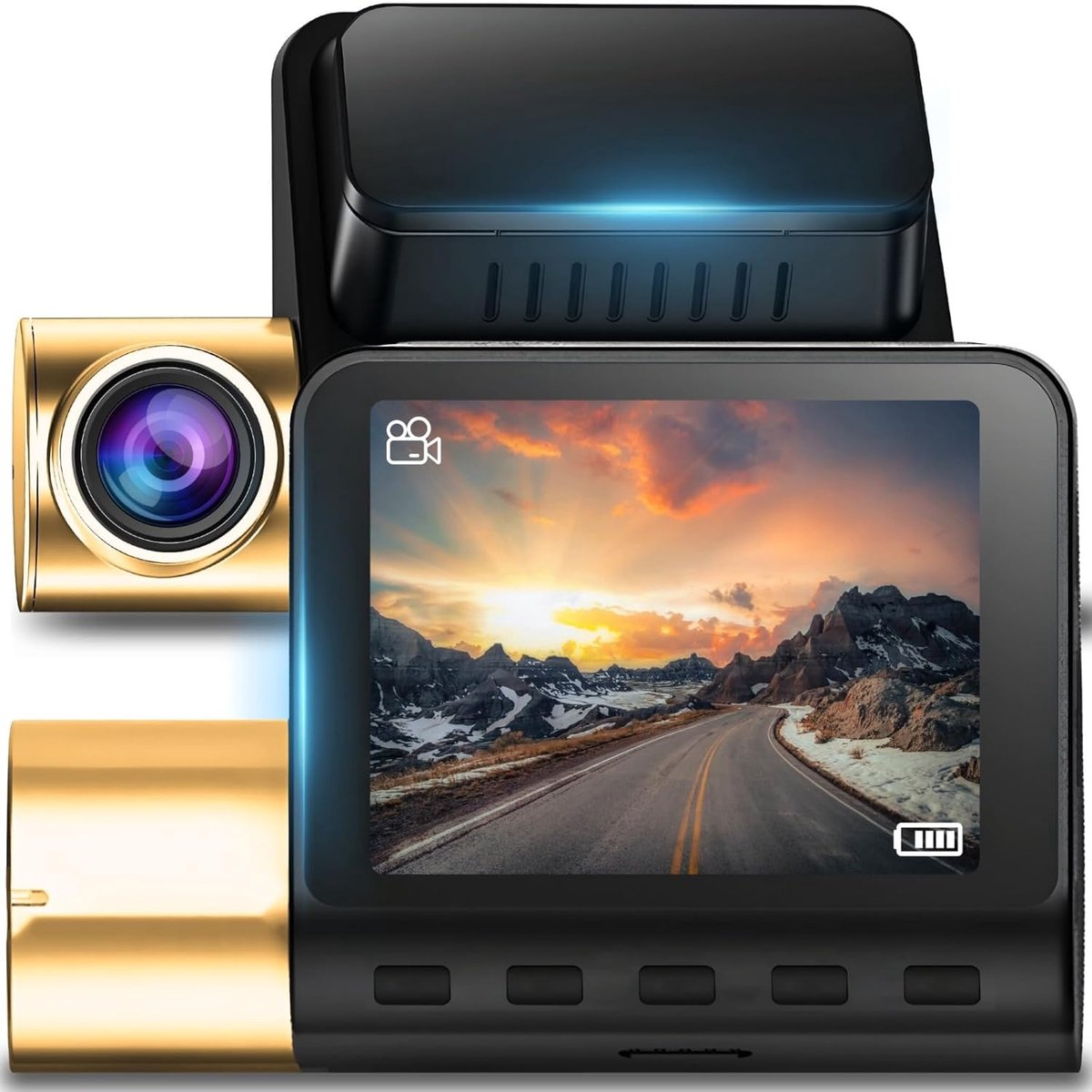 SnelShoppen - Retoo Dashcam Autocamera 2K/4K met 170° Kijkhoek, Nachtzicht, Parkeermodus, Loop-opname, GPS-module, Wifi, Microfoon en 2 Inch LED-Displ