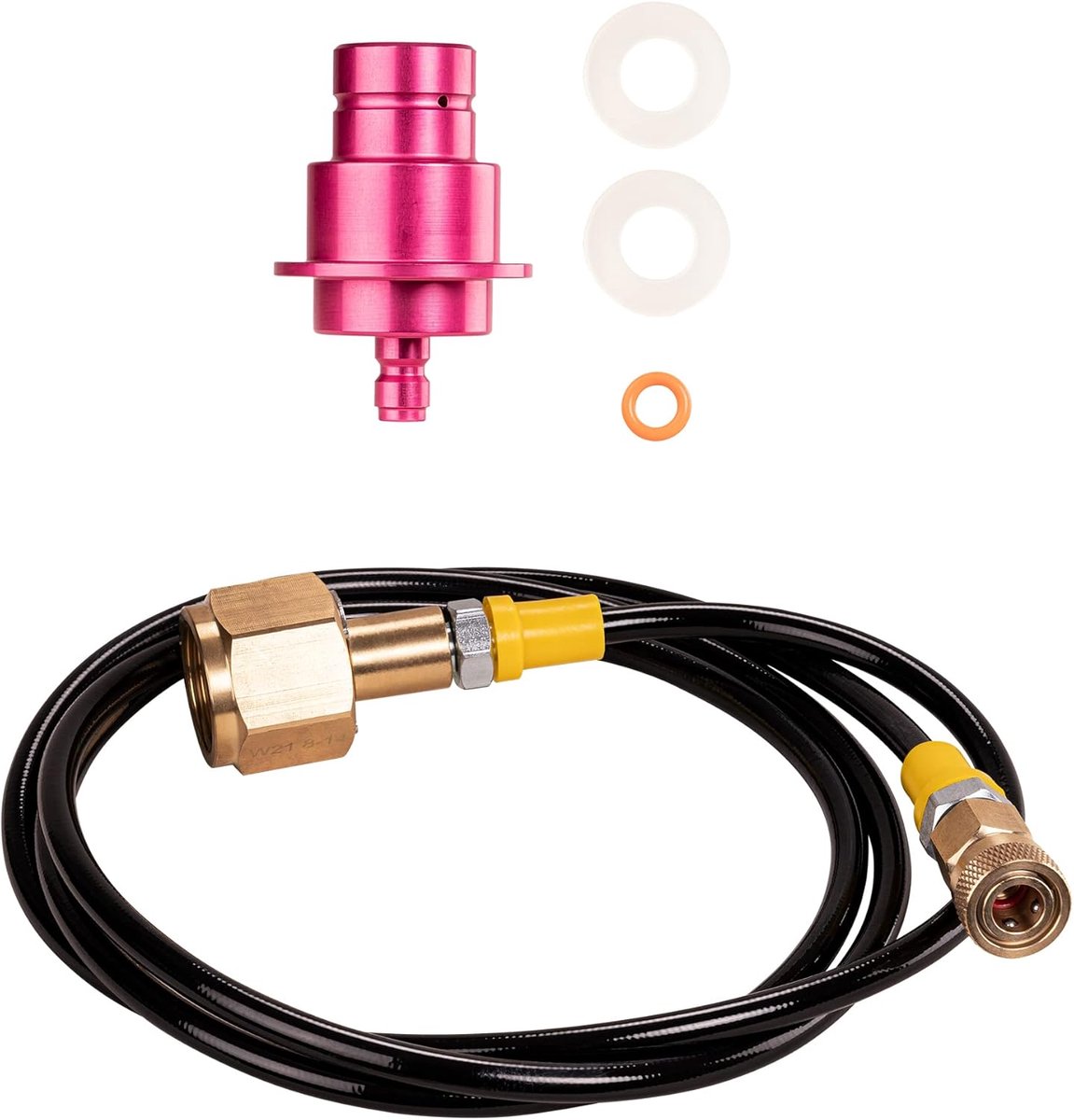 SnelShoppen - Hogedrukslang met CO2-adapter voor SodaStream Duo Quick Connect QC, koolzuurfles, bespaar geld met grote CO2-flessen, perfect voor thuis