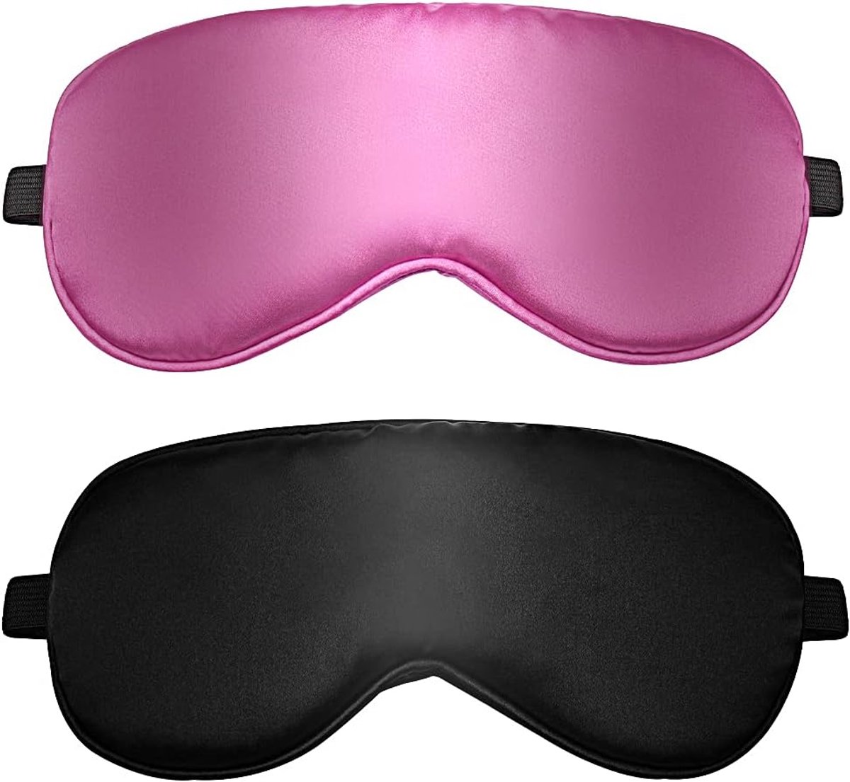 SnelShoppen - 2 Stuks Verduisterende Slaapmaskers voor Mannen en Vrouwen - Zijden Oogmaskers met Verstelbare Elastische Riem - Perfect voor Vliegtuig,