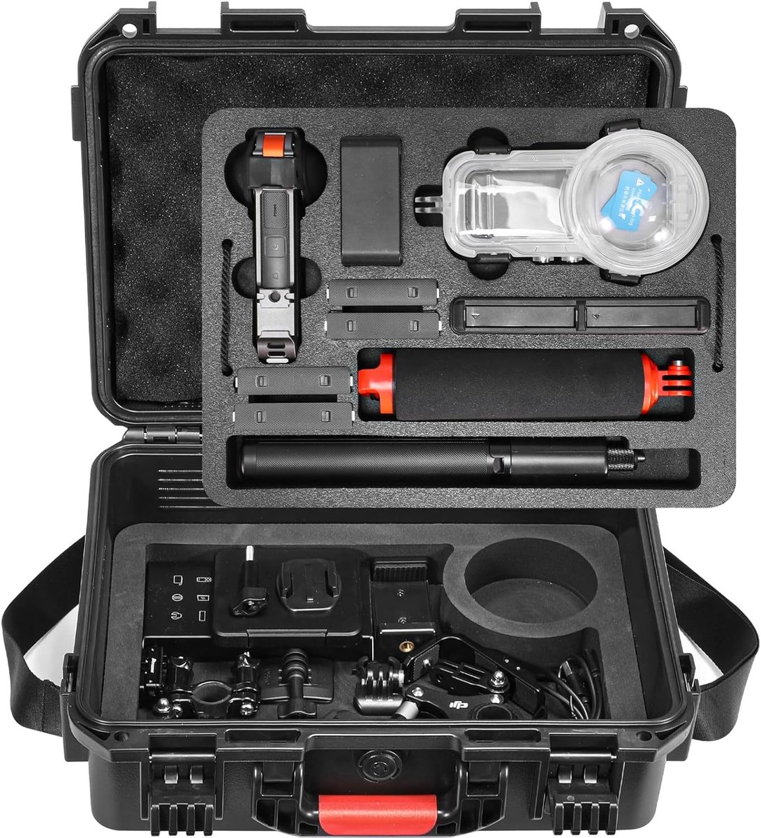 SnelShoppen - Hard Case voor Insta360 X5/X4 Camera en Accessoires, XL Formaat, Robuuste PP Buitenlaag, Perfect voor Reis en Avontuur, Zwart