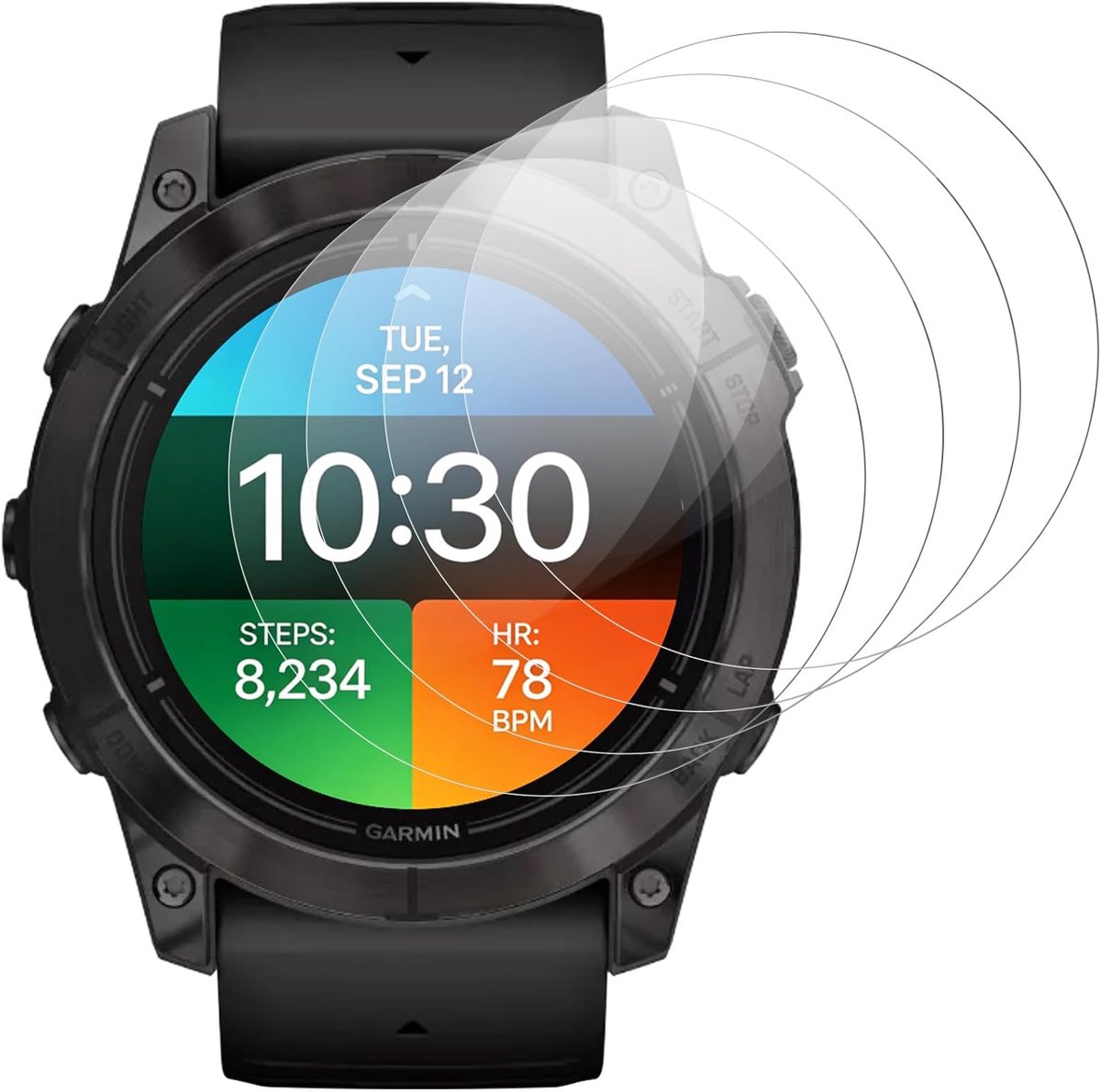 SnelShoppen - Pantserglas Beschermfolie voor Smartwatch - Compatibel met Epix/Epix Pro (Gen 2) 47 mm - 4 Stuks HD Anti-Kras Displaybescherming, Luchtb