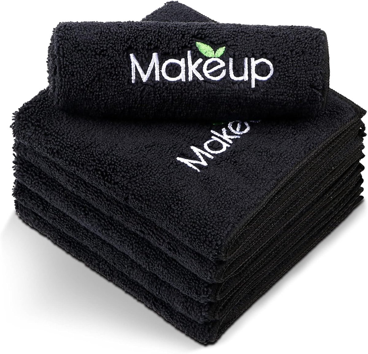 Thijox - Orighty Microvezel Make-up Handdoek Verwijderaar Doeken - Super Zachte, Snel Drogende Gezichtshanddoeken, 33 x 33 cm, Set van 6, Zwart, Herbr