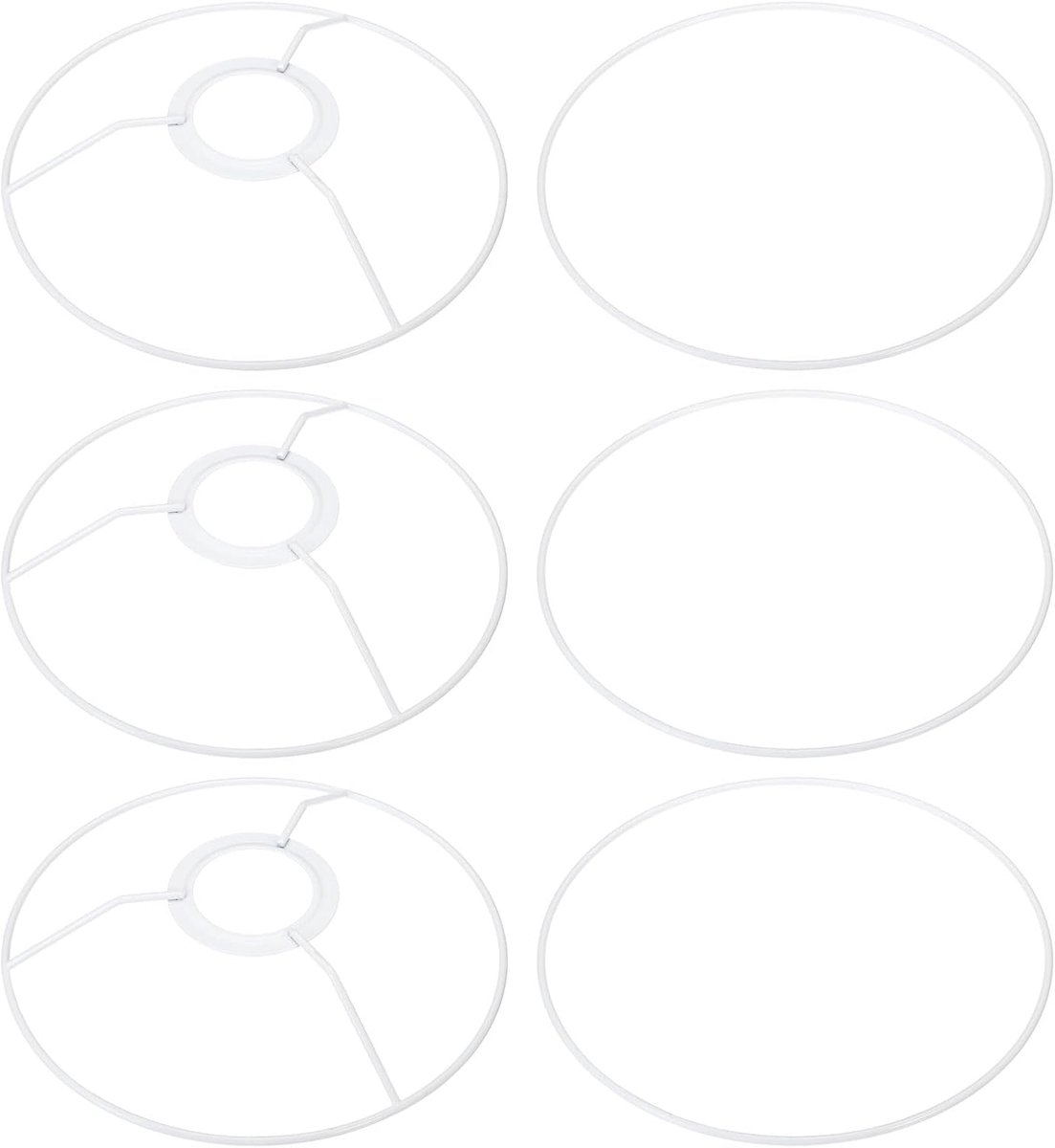 SnelShoppen - 3 Stuks DIY Lampshade Ring Frame E26 E27 - Wit IJzer 17.8 cm - Ideaal voor Tafel- en Vloerlampen - Unieke Creatie met Stof