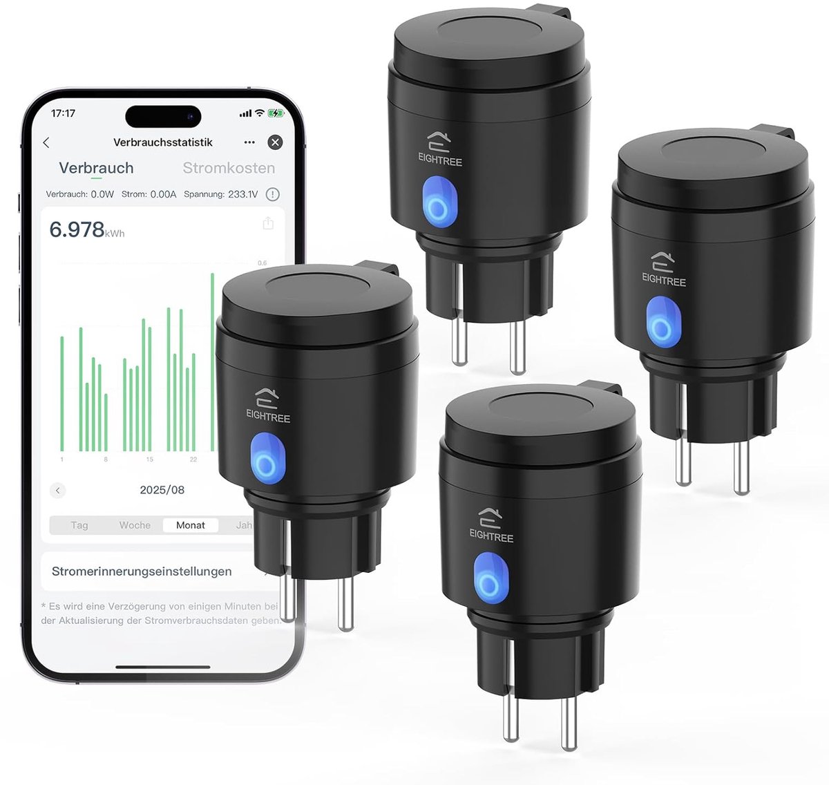 SnelShoppen - Outdoor WiFi Socket IP44 Waterdicht Tuin Stopcontact Voor Buiten, Geschikt Voor Feest, Camping, Tuinverlichting, 2 Uitgangen, Zwart