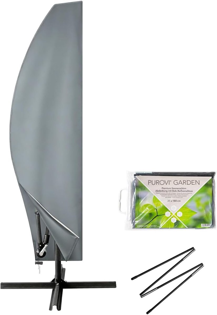 SnelShoppen - Hangende Parasolhoes voor Parasol van 300 cm tot 400 cm, Waterdichte 420D Oxford Stof, Ideaal voor Tuin, Balkon en Terras