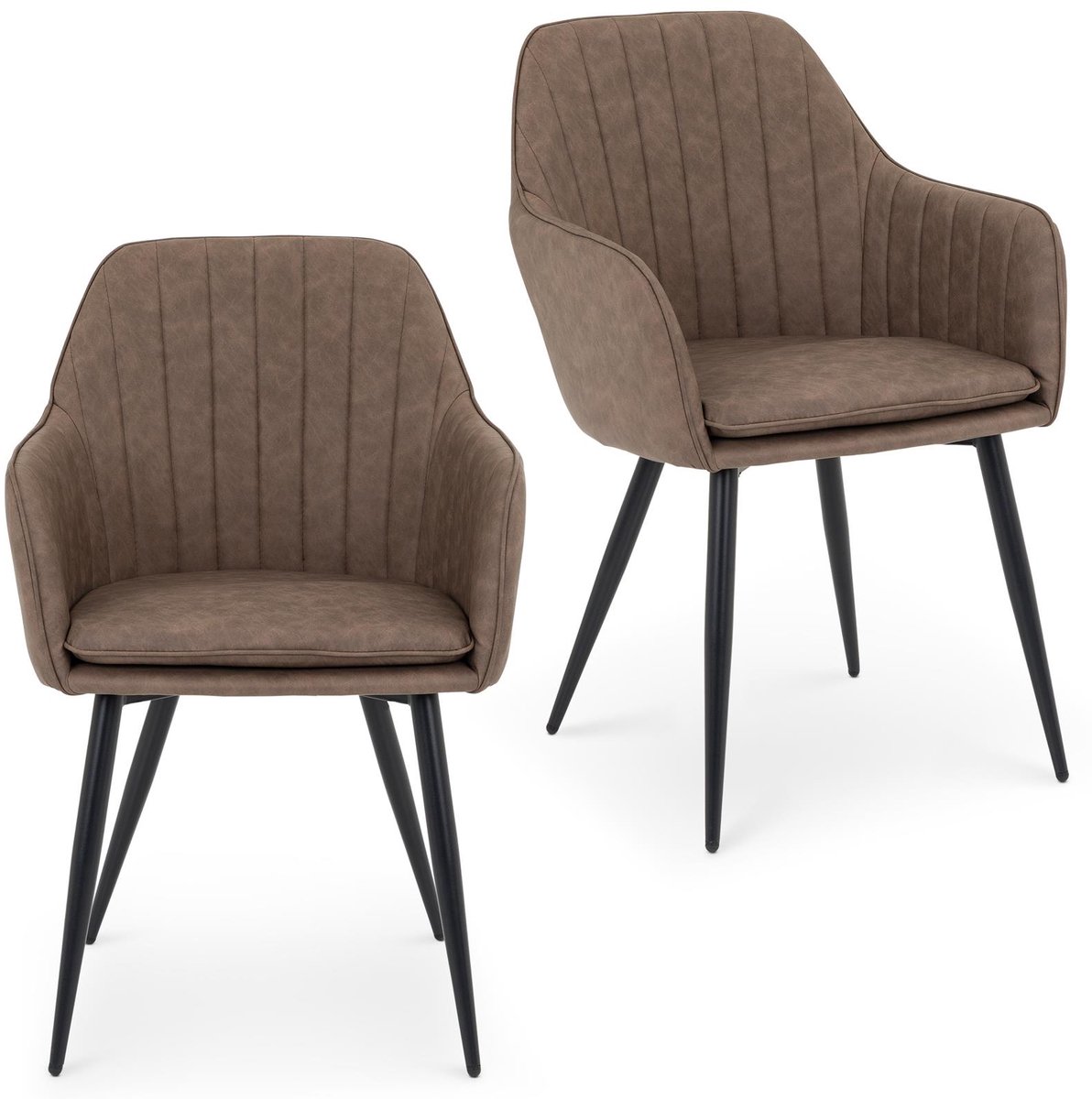 Eetkamerstoelen ETTA, set van 2 – bruin