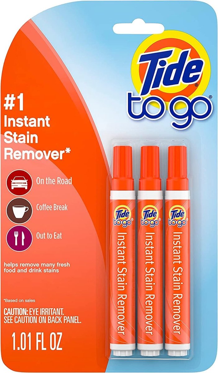 SnelShoppen - Tide to Go Vlekkenverwijderaar - 3x0.0338FL oz - Directe Vlekkenverwijdering voor Eten en Drinken - Ideaal voor Thuis, Feest, Camping, e