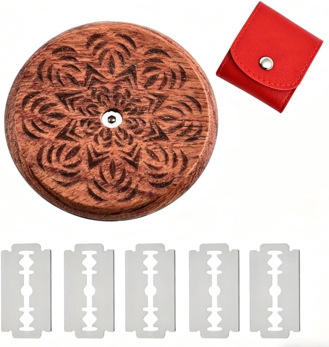 SnelShoppen - Professioneel Bakkersmesje Deegsnijder met Vervangbaar Mesje en Leren Etui – Ergonomisch Broodsnijgereedschap voor Volkorenbrood en Bagu
