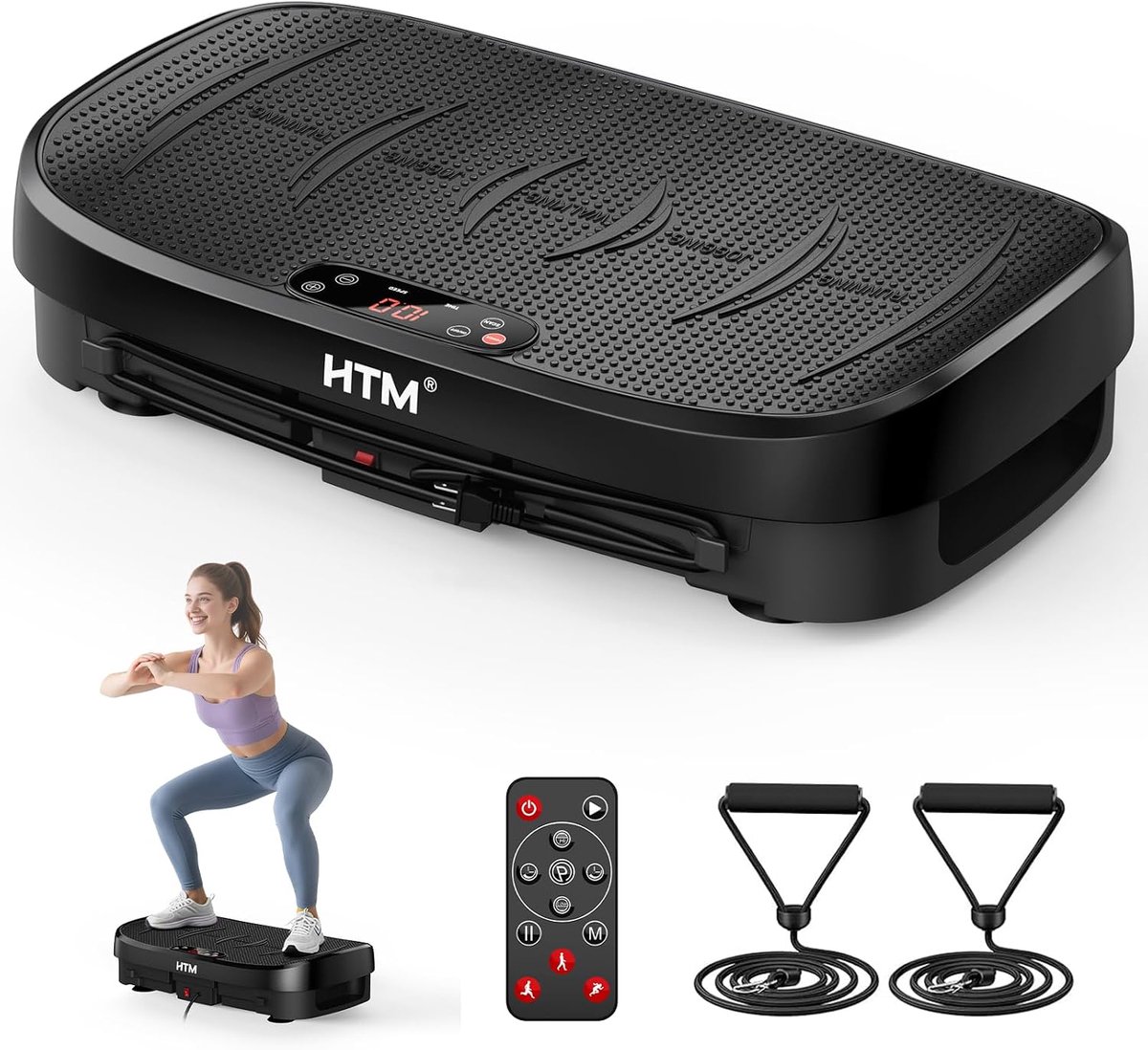 SnelShoppen - Vibration Plate Exercise Machine - 350 lbs Gewichtscapaciteit, 120 Snelheden, Volledige Lichaam Workout Shakeboard voor Thuis Fitness, T
