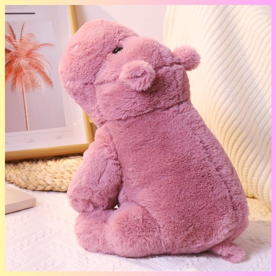 RWB® Verzwaaringsknuffel - Verzwaarde Knuffel - Spanningskuffel - 2 kg - Nijlpaard-Roze-60 cm x 21 cm x16 cm van Rwb — afbeelding 3