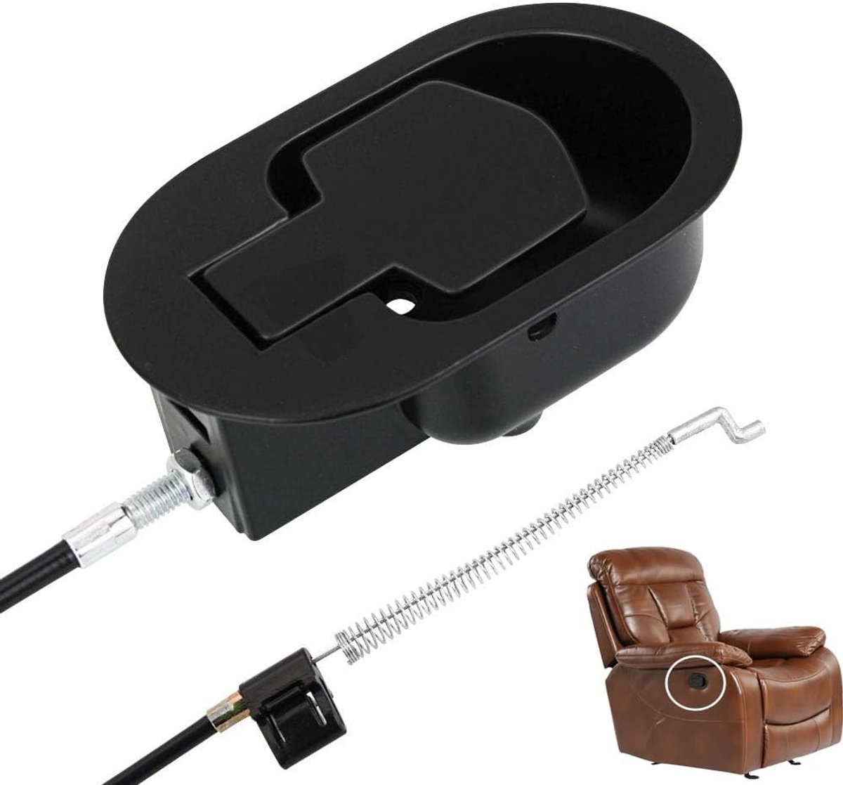 SnelShoppen - Universele Sofa Release Pull Handle Vervangingsonderdelen met Kabel - Metalen Handgreep voor Fauteuils en de Meeste Relaxfauteuils - Exp