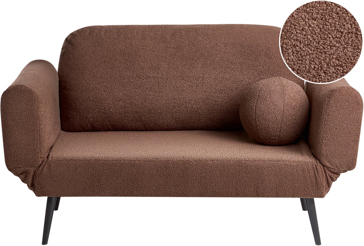 DOROTEA - Slaapbank - Bruin - Bouclé
