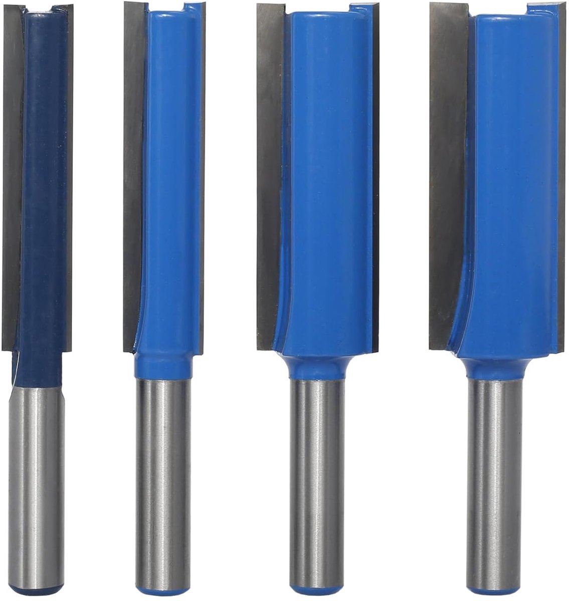 SnelShoppen - Pack van 4 Grooving Cutters, 8 mm Schacht, Dubbel Fluit Cutter Diameter 10 mm/12 mm/18 mm/20 mm, Frees Cutter voor Doe-Het-Zelf Projecte