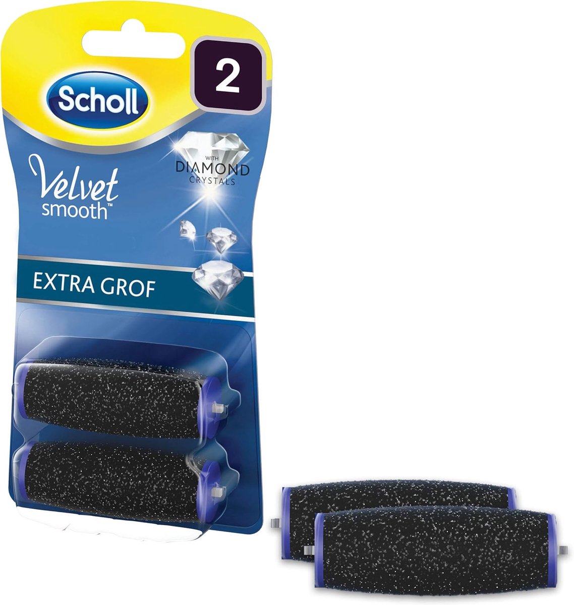 SnelShoppen - Voetvijl Navulling - Velvet Smooth - Extra Grof - 2 Stuks - Perfect voor Harde Huid - Met Diamantkristallen - Voor Gladde Voeten